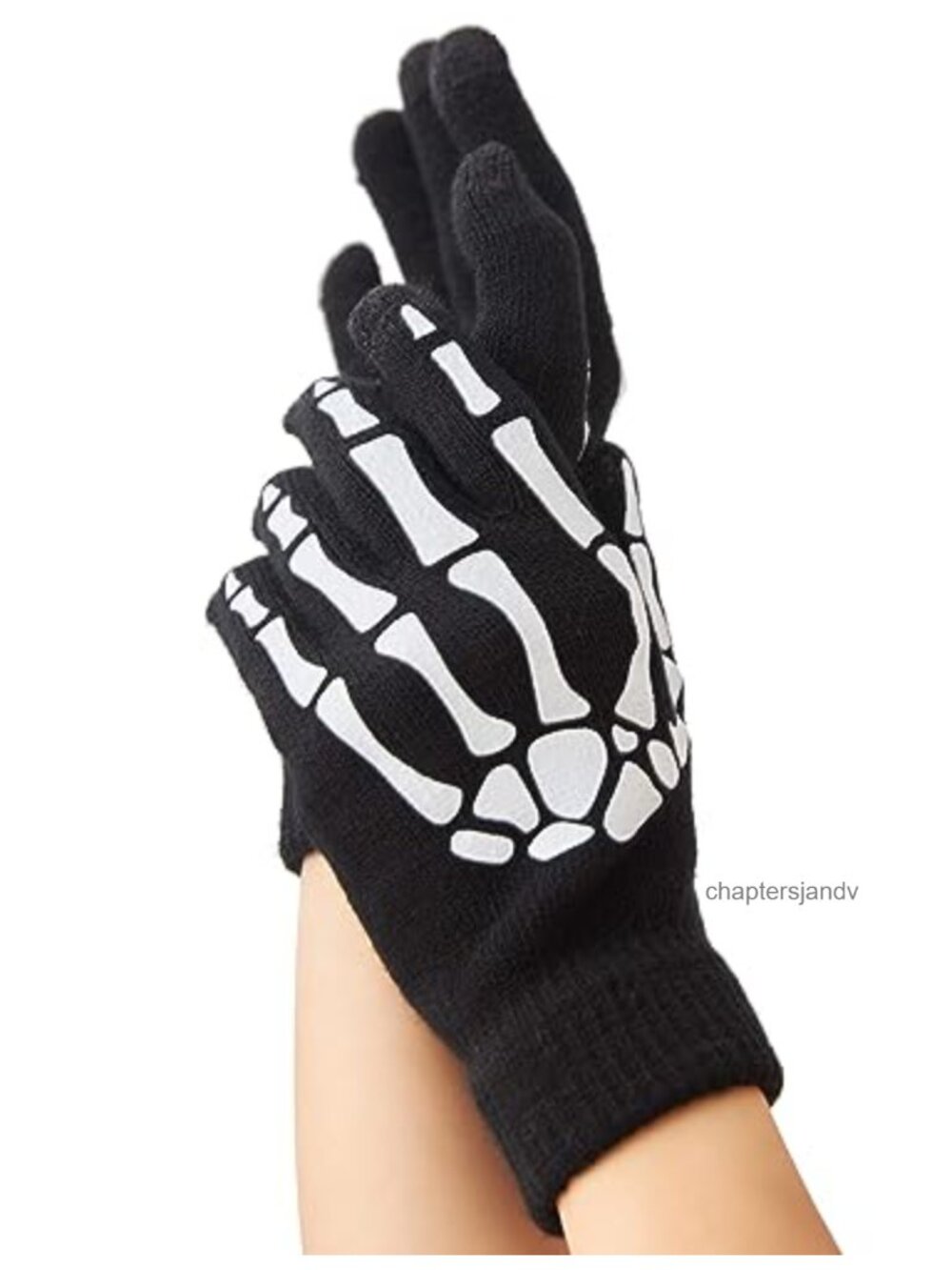 Skeleton Fingerless Gloves Glow in the Dark Adult Halloween Costume